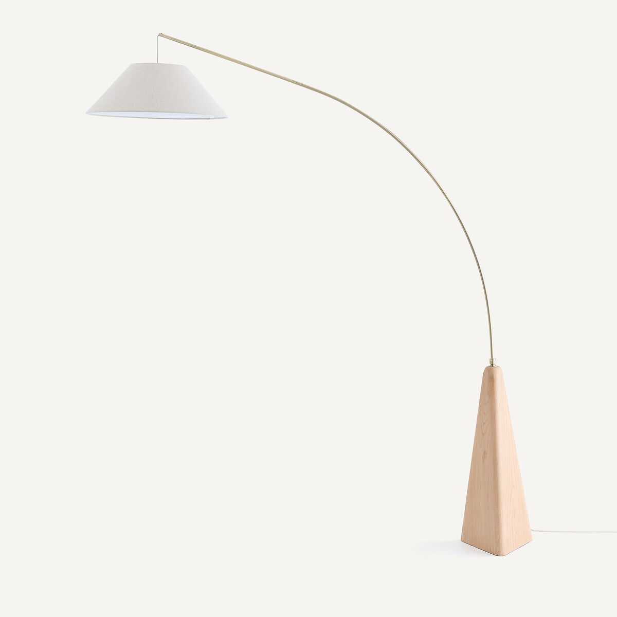 Торшер из массива дуба и льна