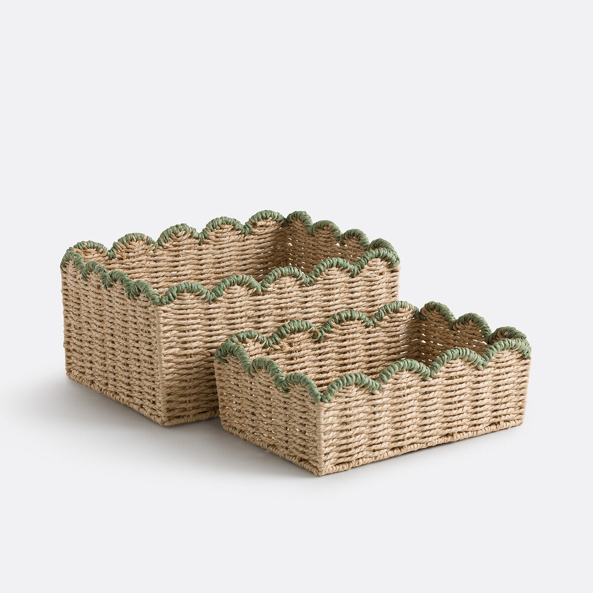 Набор из 2 плетеных корзин для бумаг