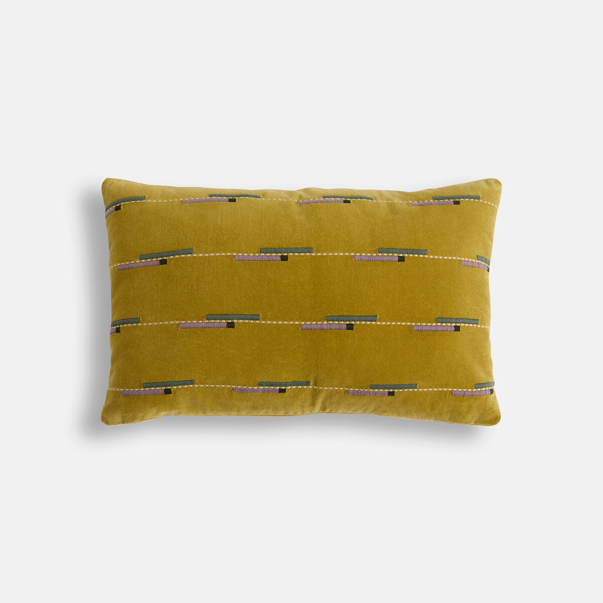 Прямоугольный чехол для подушки из вышитого хлопкового велюра