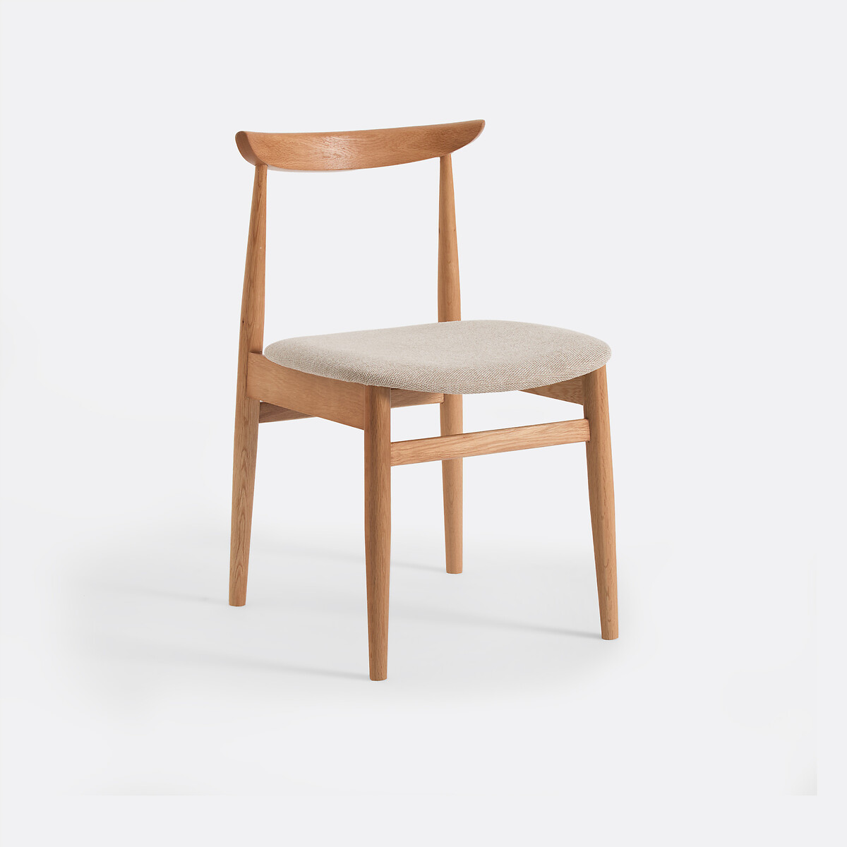 Стул из массива дуба, сиденье из текстурированной ткани