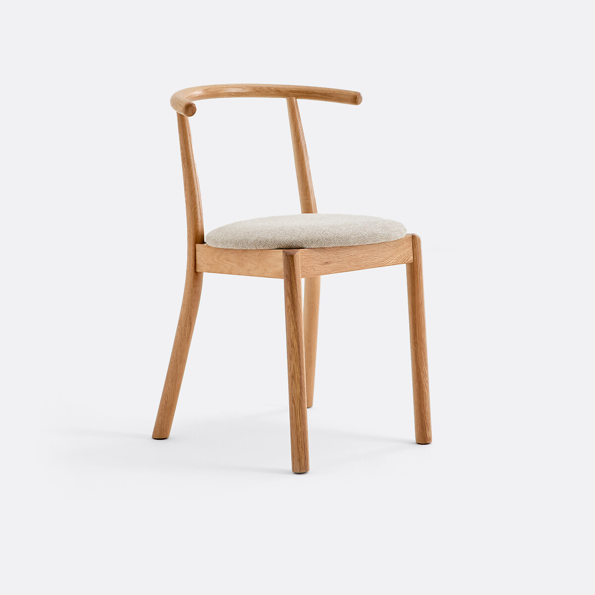 Стул из массива дуба, с сиденьем в обивке из ткани