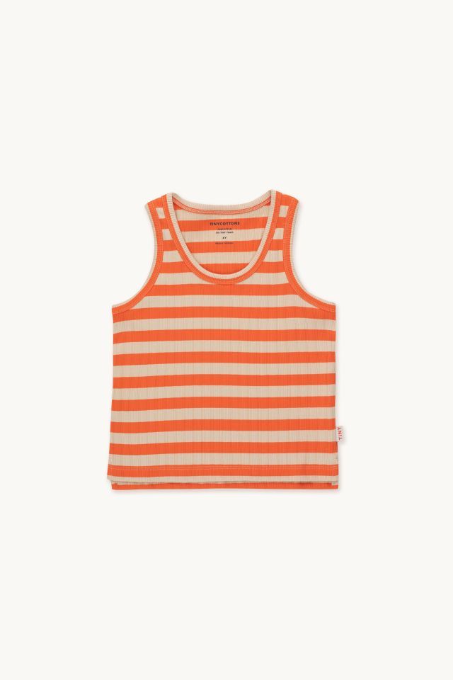 Майка Tinycottons "STRIPES", кремовий/червоний