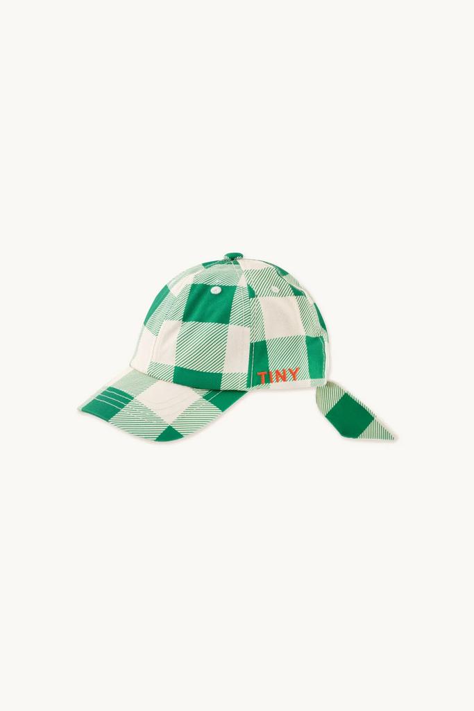 Кепка Tinycottons "CHECK", світло-кремовий/зелений
