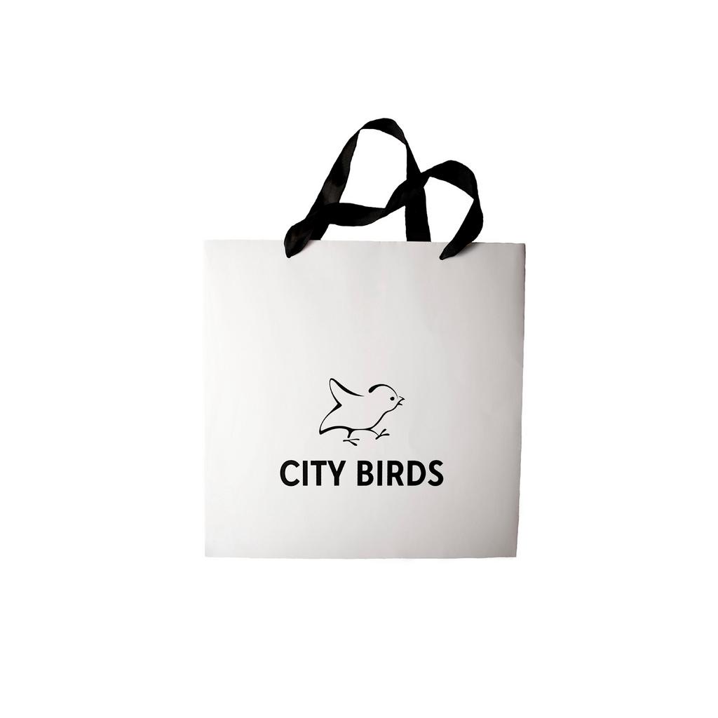 Подарунковий пакет CITY BIRDS, білий
