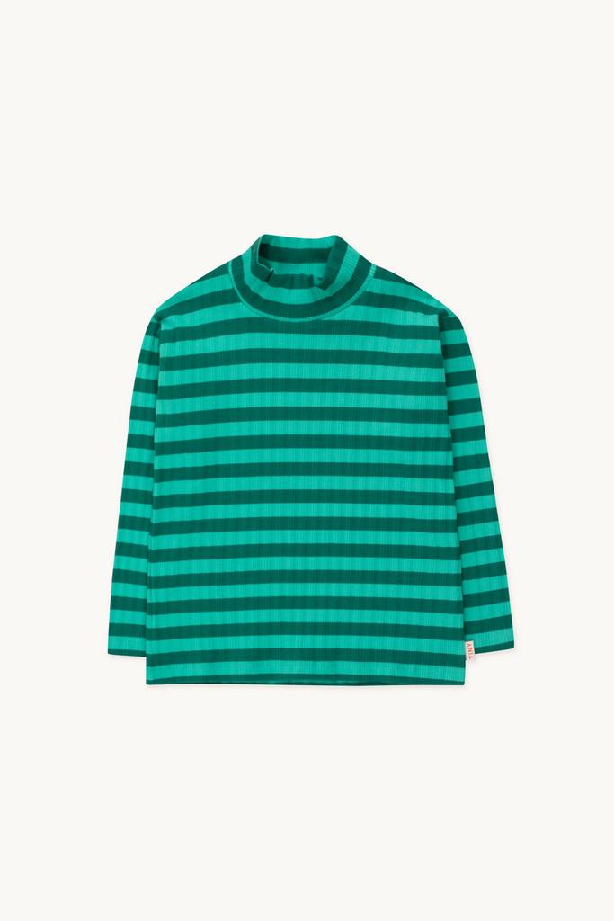 Лонгслив Tinycottons "STRIPES", блакитний/зелений