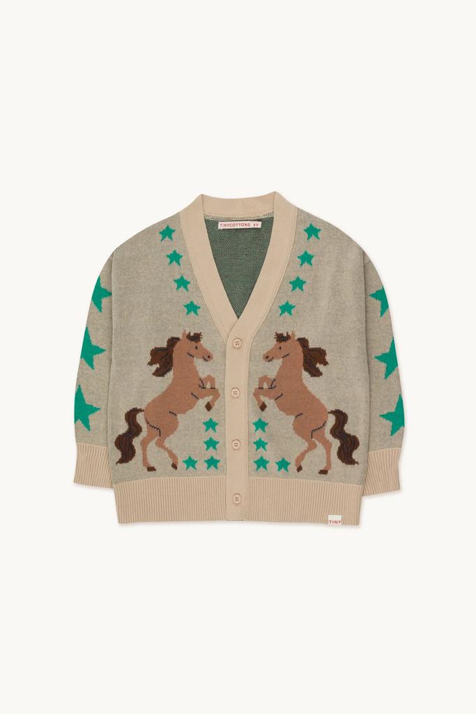 Кардиган Tinycottons "HORSES", кремовий