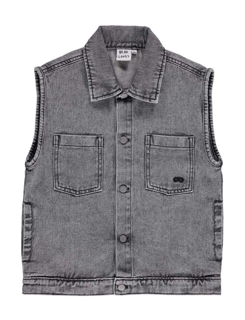 Джинсовий жилет Beau LOves "Vintage Washed Denim", сірий
