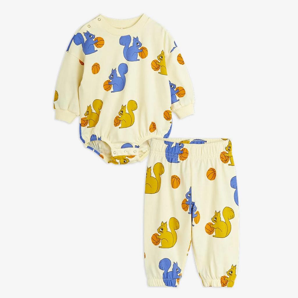 Дитячий комплект MINI RODINI "SQUIRRELS", жовтий