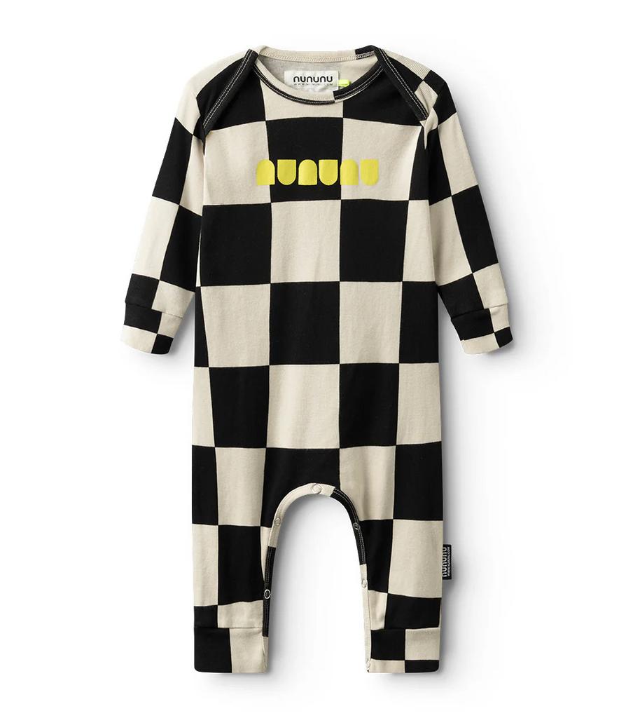 Комбінезон NUNUNU "CHECKMATE", молочний/чорний