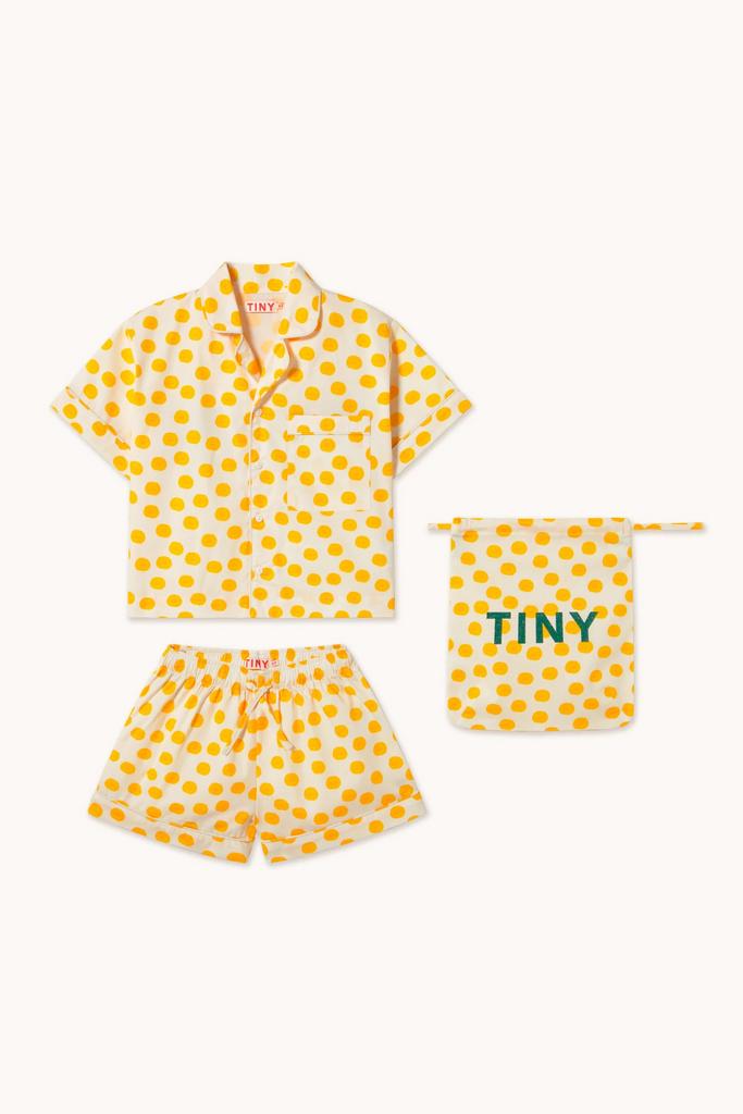Піжама Tinycottons "SUN SET", білий/жовтий