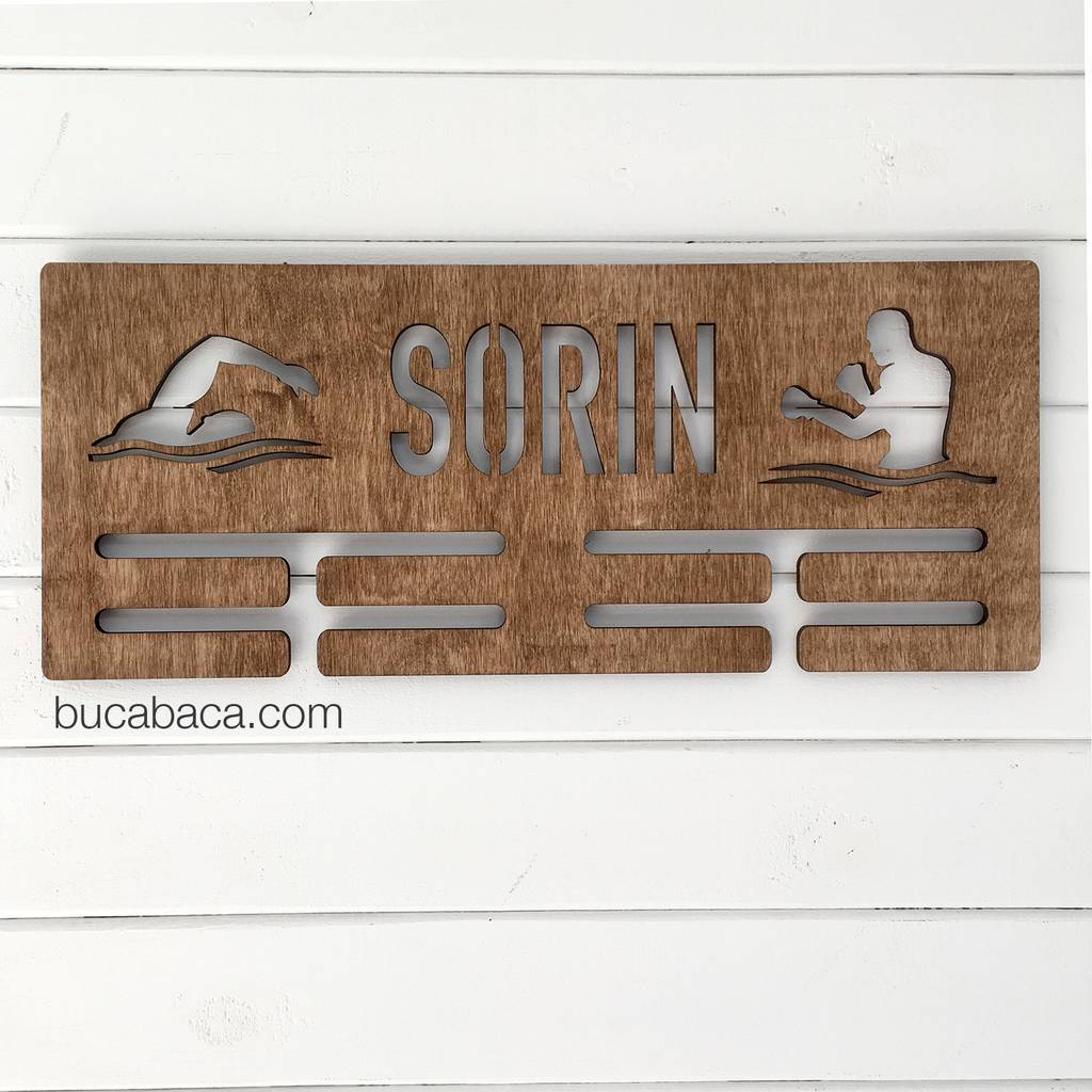 Медальница именная бокс и плавание