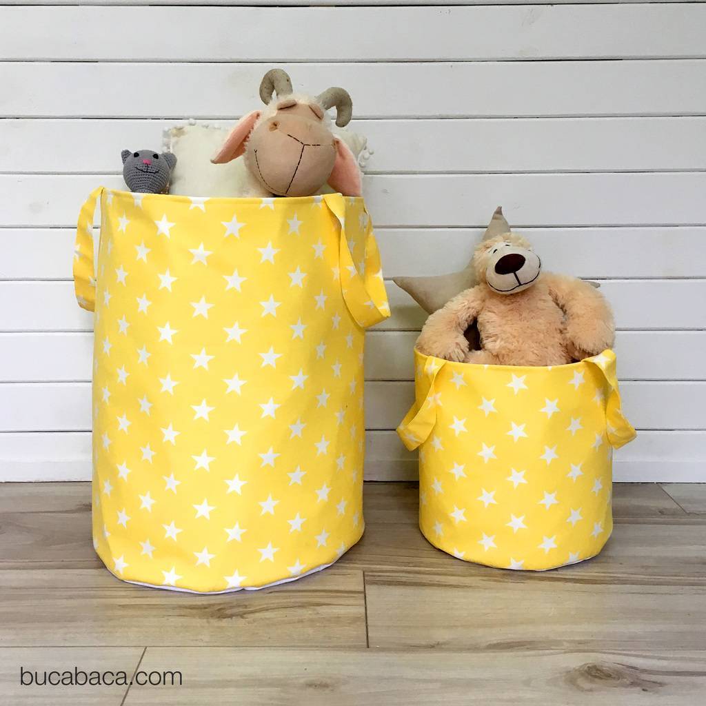 Корзина желтая со звездами