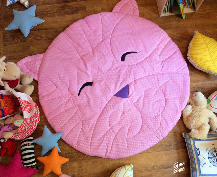 Коврик котик розовый