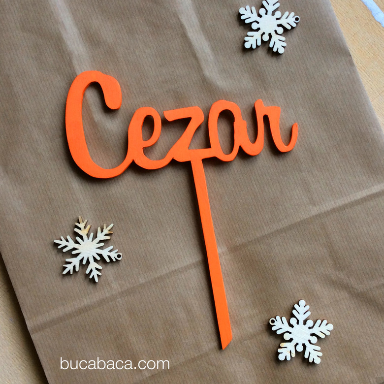 Топпер имя оранжевый