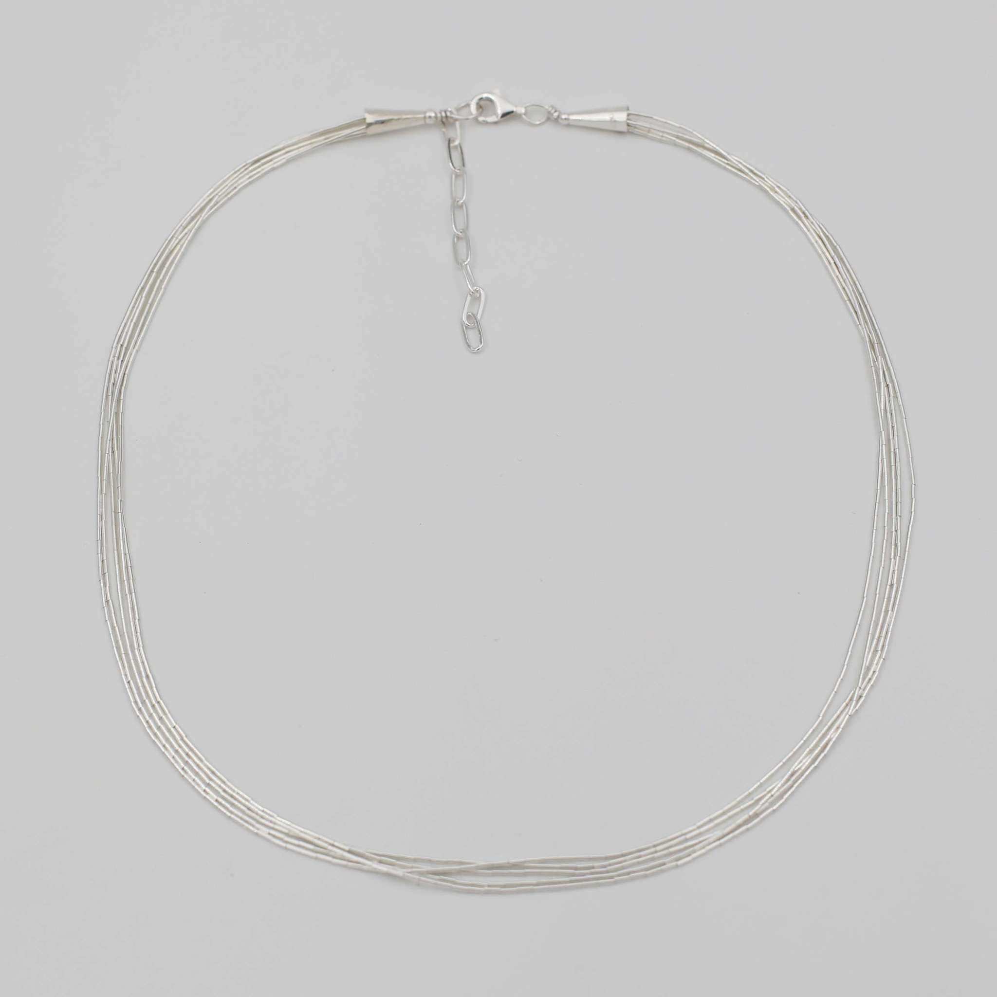 Колье из 5 серебряных нитей 4P453