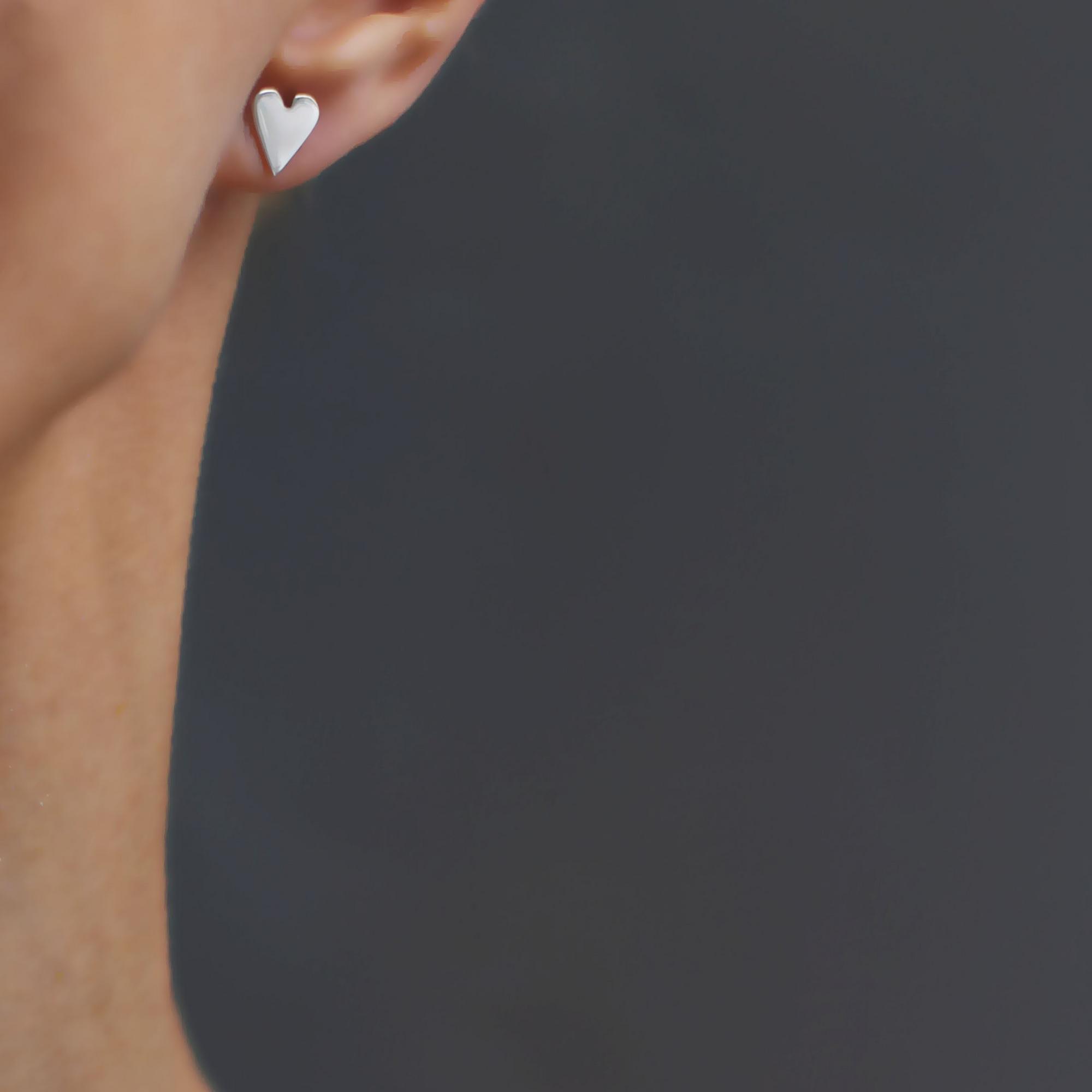 Серьги Сердце глянцевые 1P2258