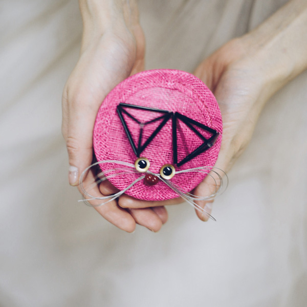 Шляпка котики маленькая розовая Britney