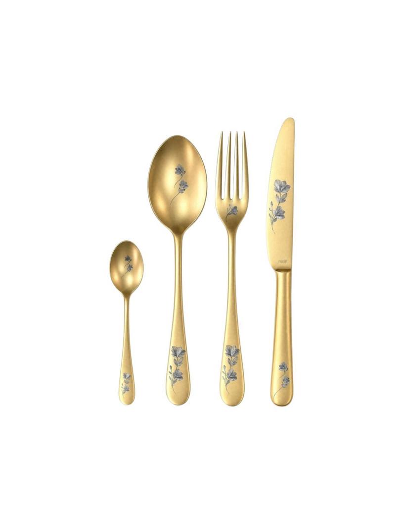 Набор столовых приборов на 6 персон/24 предмета Narin, Epsilon Matt Gold 24K Flower