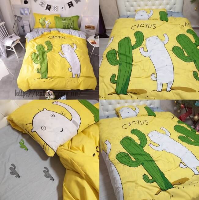 Фото отзыв постельного белья Tag Tekstil Кактус желтого цвета фото 1