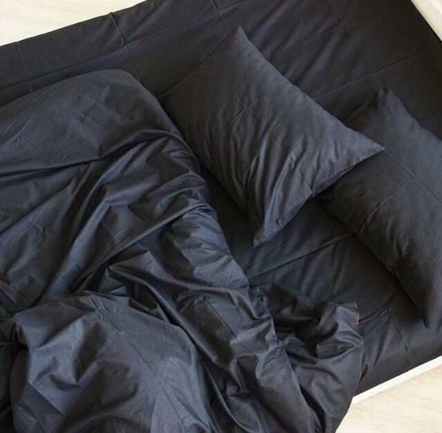 постельное белье черное однотонное