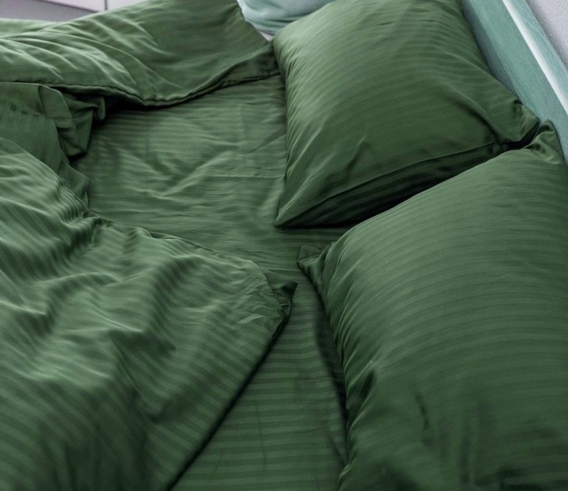 изумрудное постельное белье страйп сатин фото 1