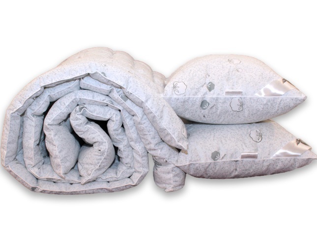 зимнее одеяло c подушками лебяжий пух коттон фото 1