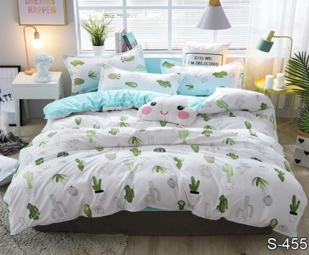 постельное белье сатин с кактусами S 455 фото 1
