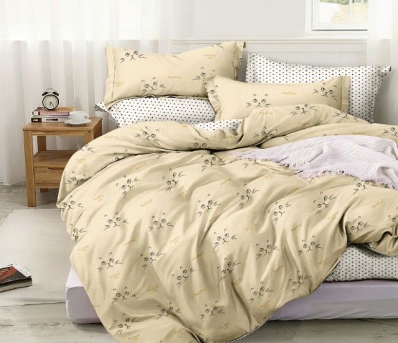 постельное белье сатин с котами S 461