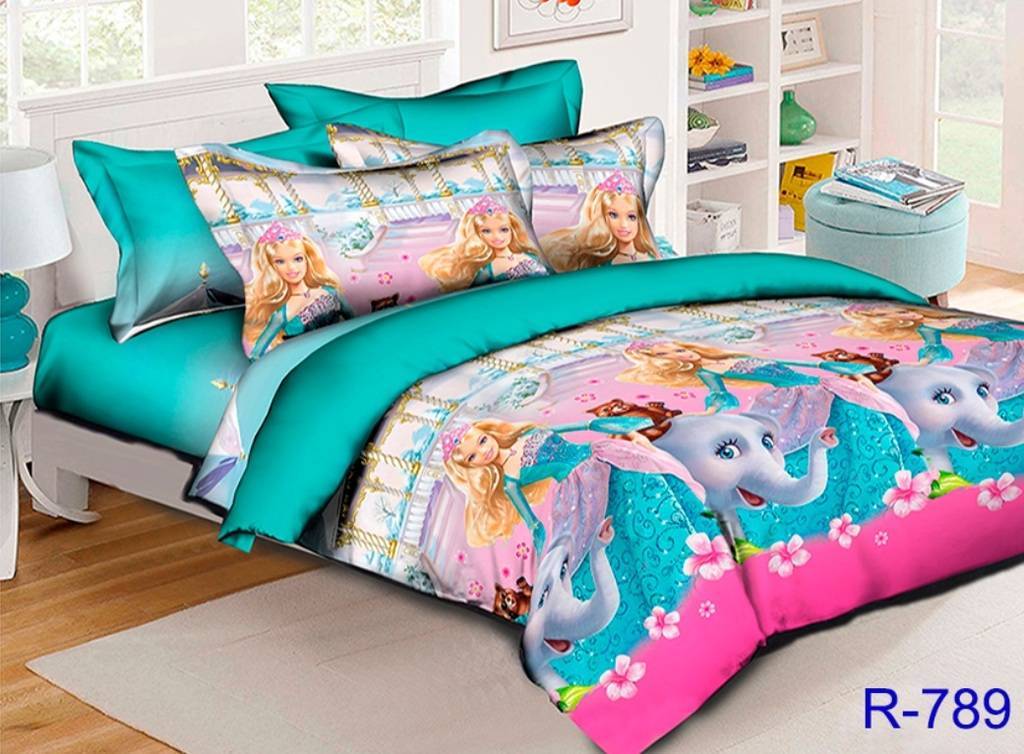 детское постельное белье с барби и слоном