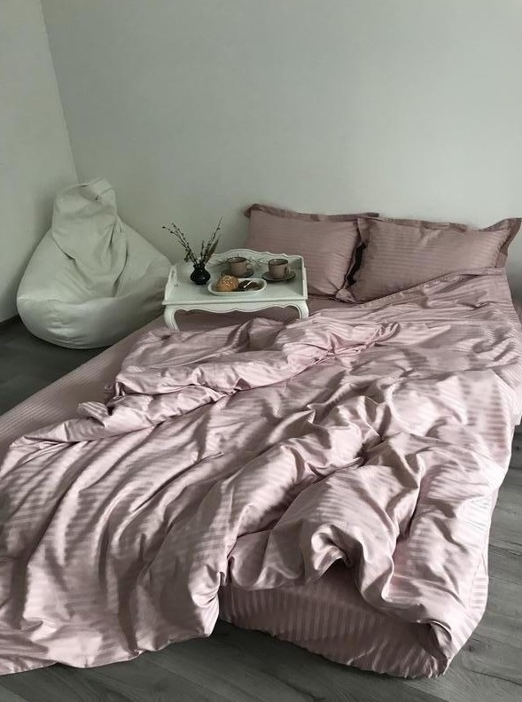 постельное белье страйп сатин мокко фото 1