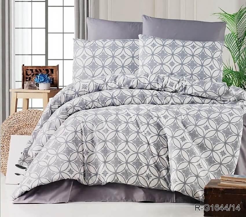 турецкое постельное белье ранфорс серого цвета мозаика G1644/14