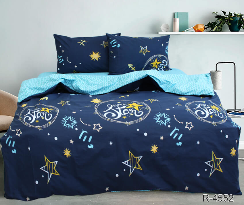 синее постельное белье со звездами стар