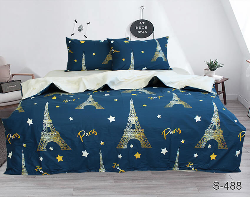 постельное белье сатин с Эйфелевой башней Париж s488 фото 1