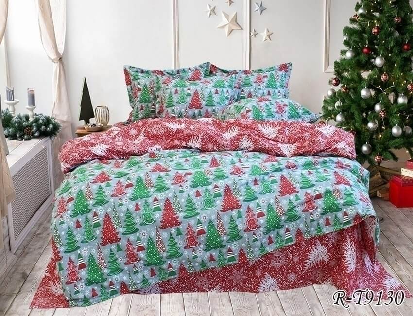 новогоднее постельное белье с елками фото 1