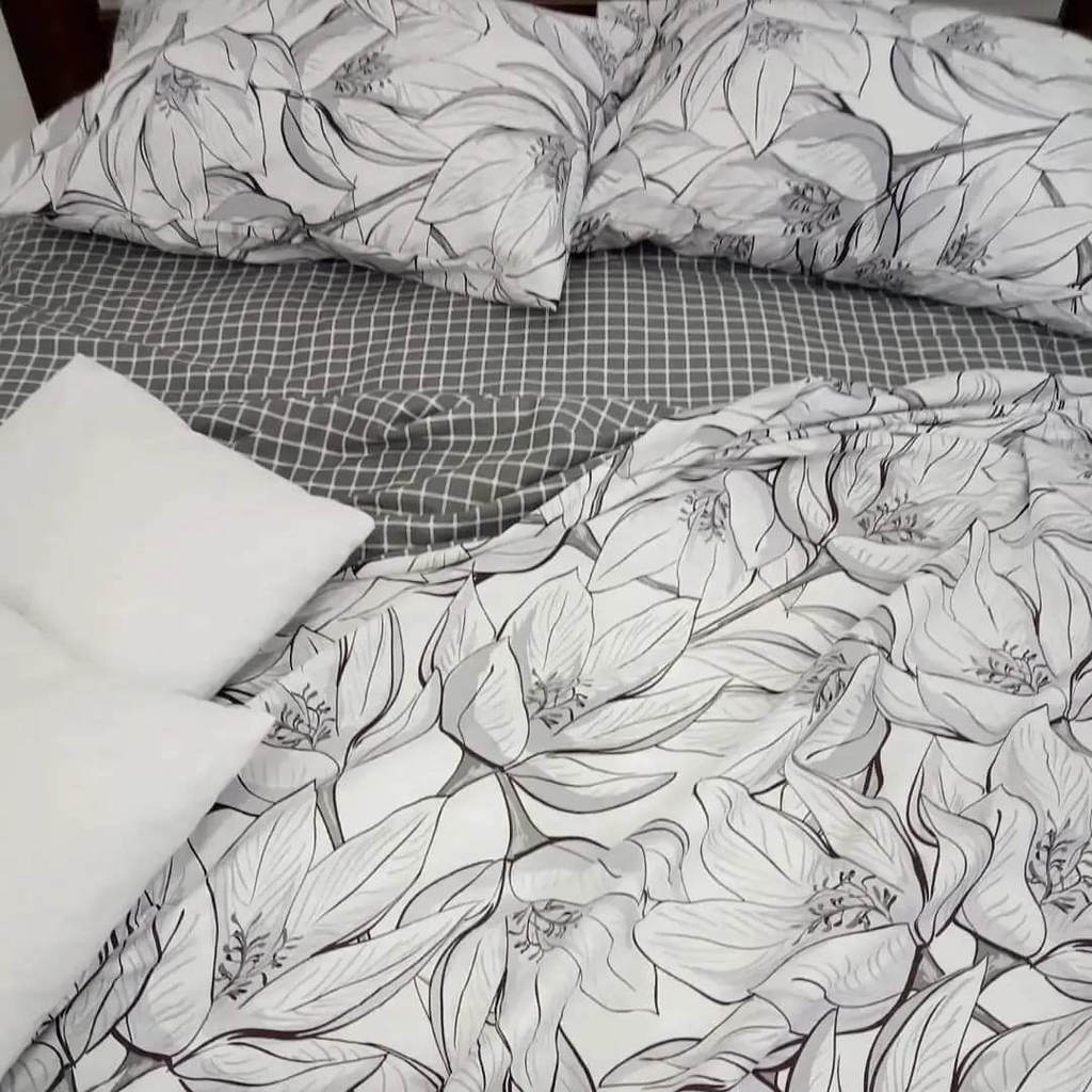 черно-белое постельное белье бязь с цветами фото 2
