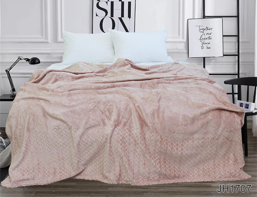 плед пудровый с тиснением