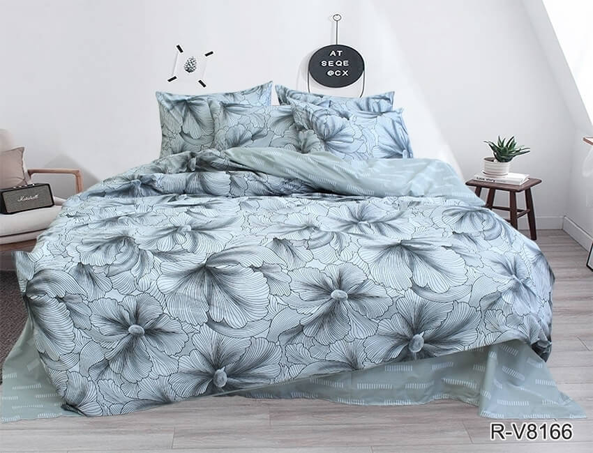 постельное белье с серыми цветами фото 1