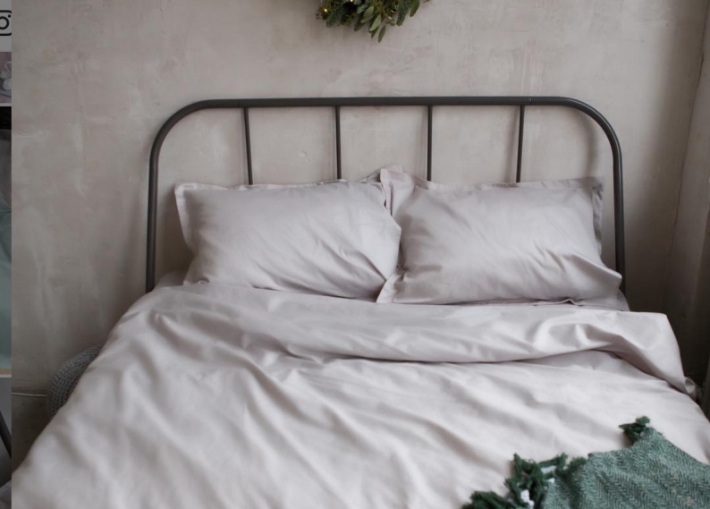 однотонное серебряное постельное белье сатин фото 1