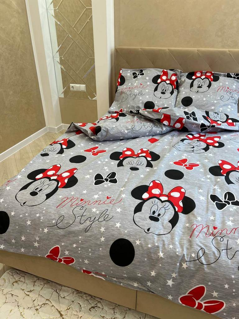 серое постельное белье с Минни Маус фото 1