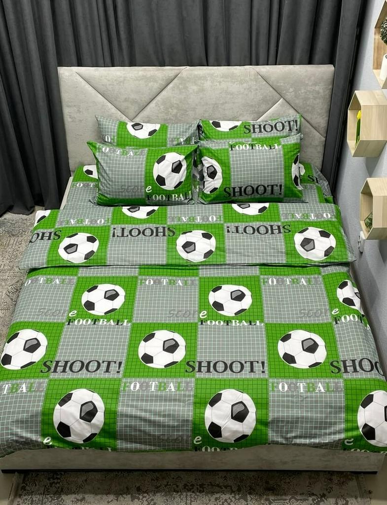 зелено-серое постельное белье футбол shoot фото 1