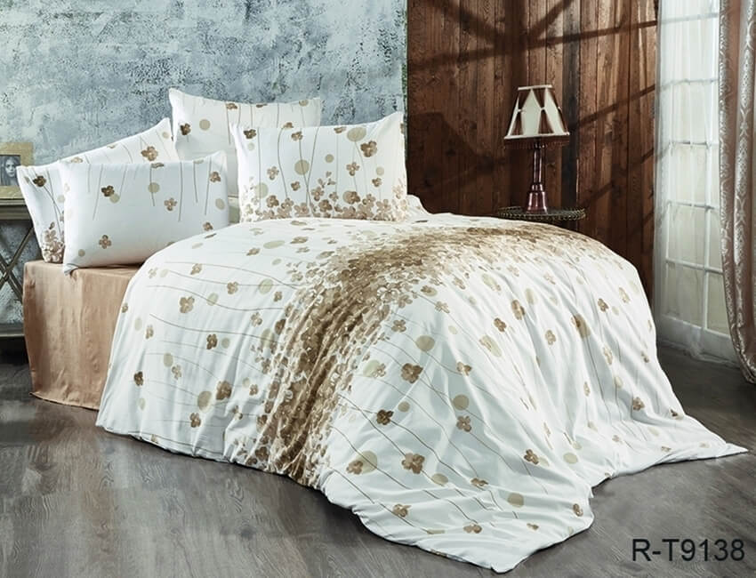 турецкое постельное белье с золотыми цветами R-T9138
