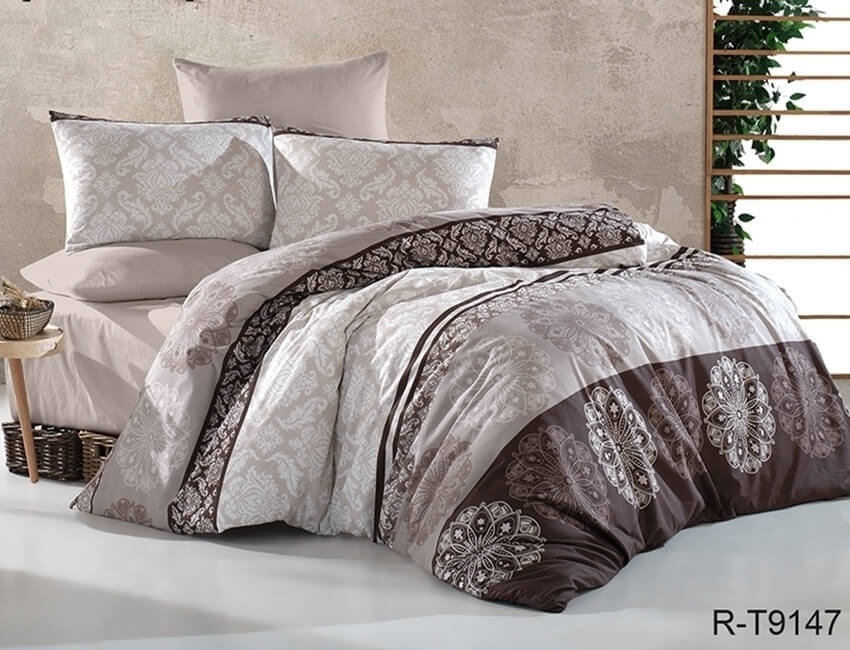 турецкое постельное белье бежево-коричневого цвета