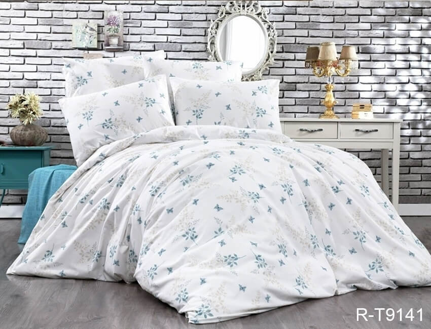 турецкое постельное белье с синими цветами