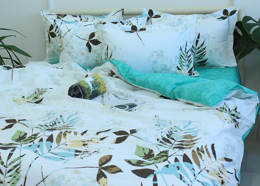 турецкое постельное белье с листиками R-T9143 фото 1