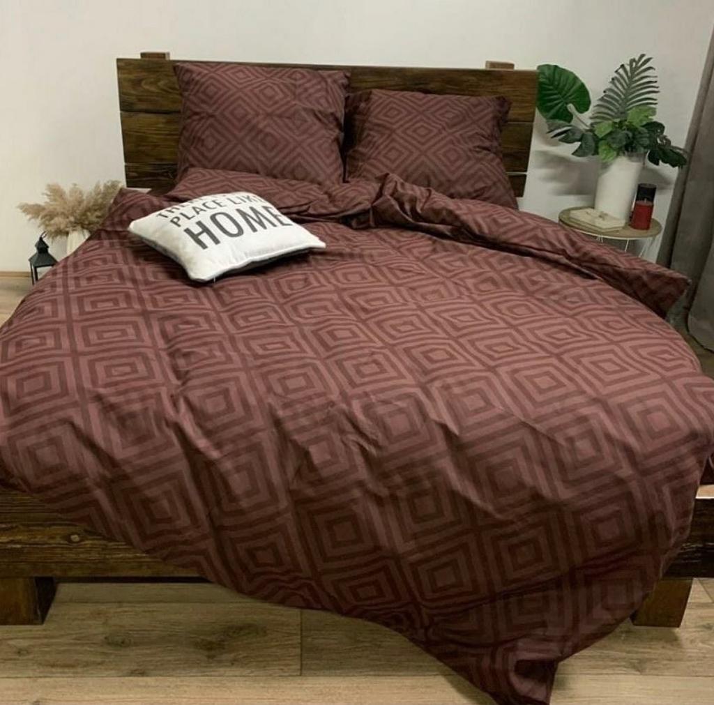 постельное белье бязь ромбы на коричневом фото 1