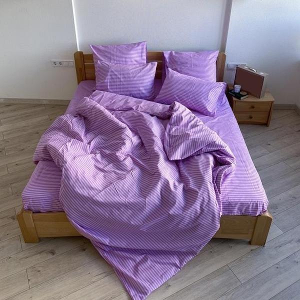 розовое постельное белье бязь с полосками