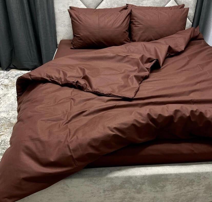 коричневое однотонное постельное белье бязь