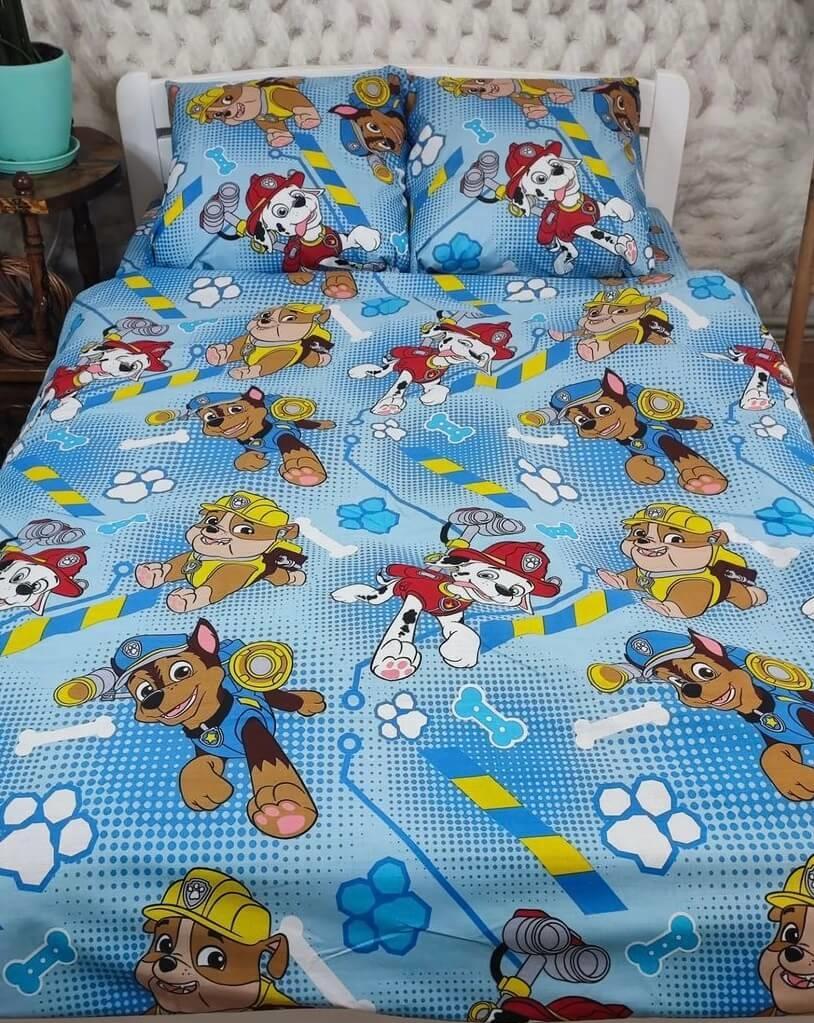купить голубое постельное белье щенячий патруль