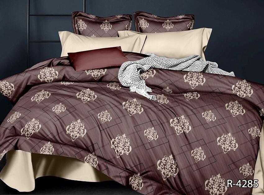 постельное белье ранфорс коричневого цвета с рисунком абстракция