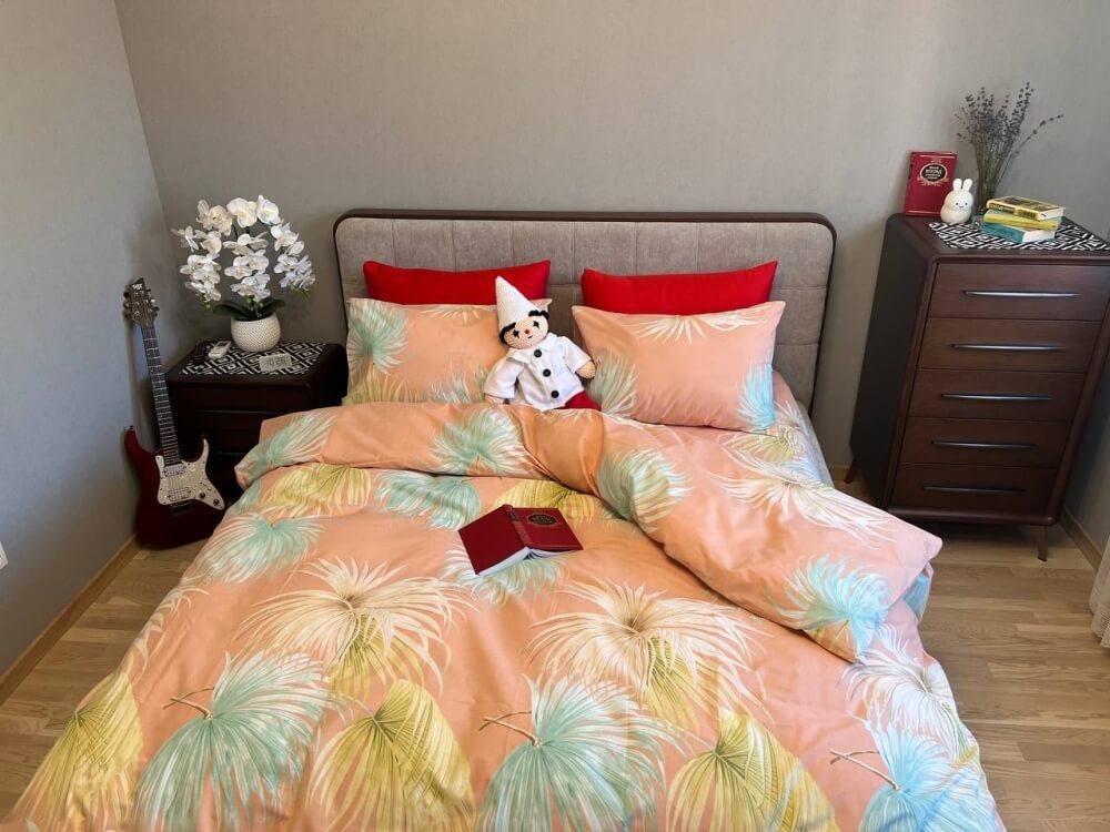 постельное белье бязь розового цвета с листьями фото 1